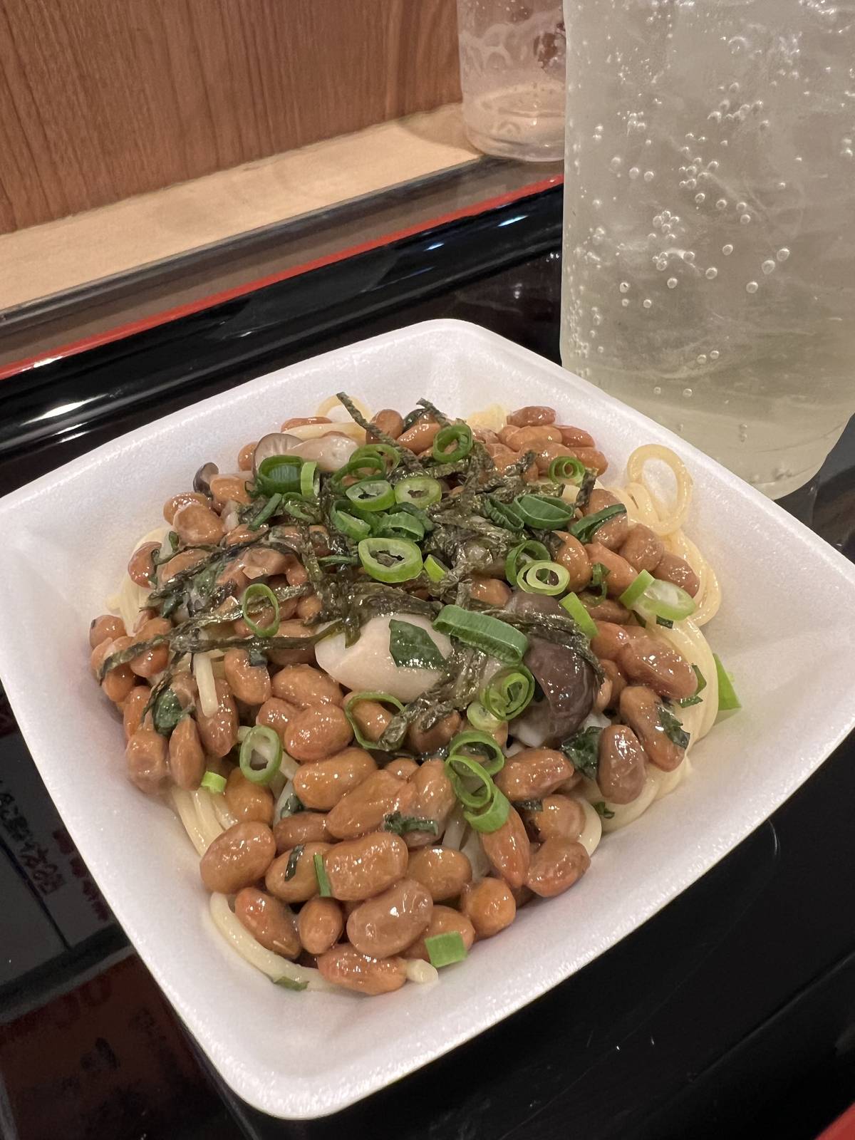 味の笛の納豆パスタ