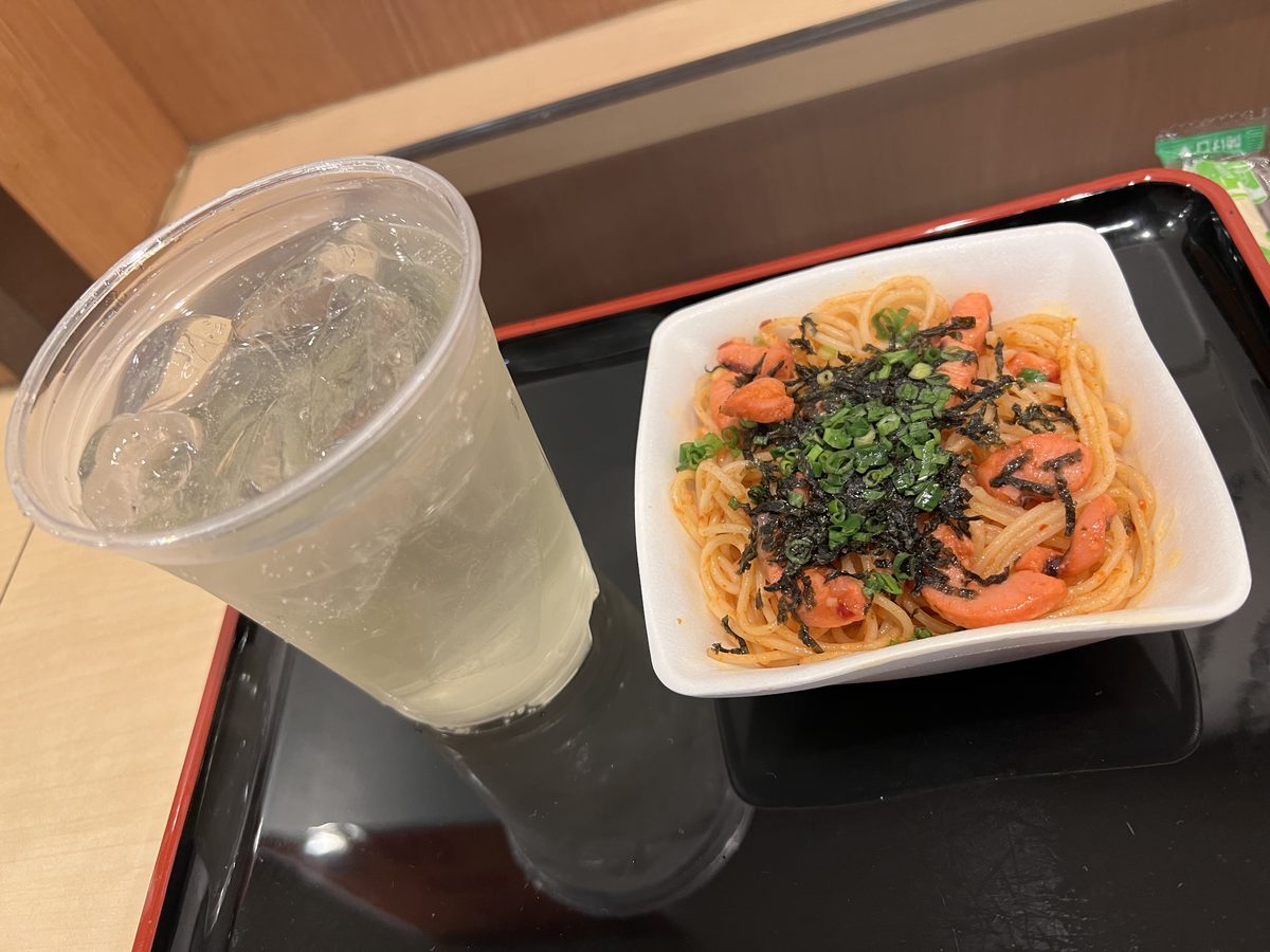味の笛の鮭パスタ