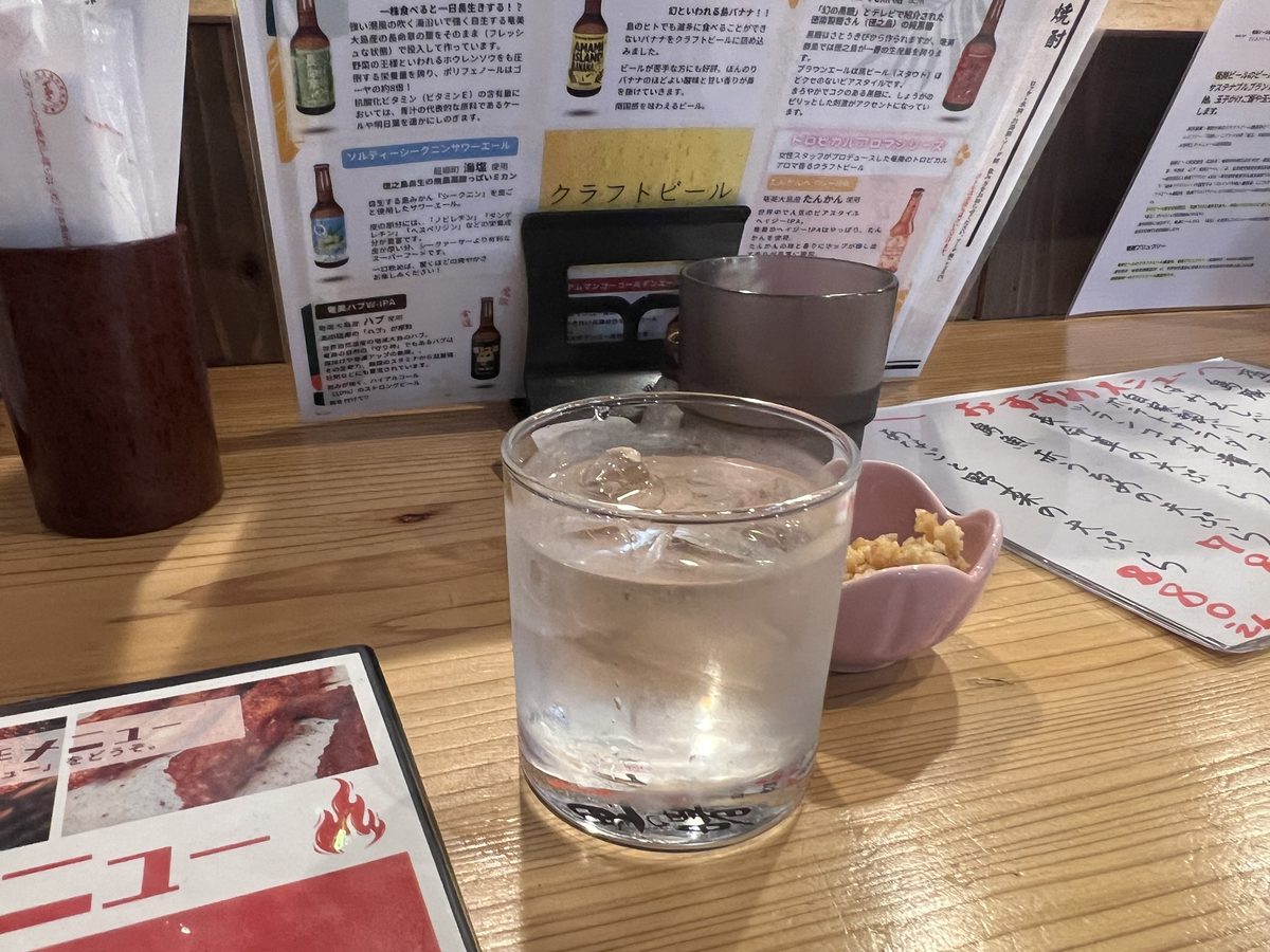 黒糖焼酎のロック
