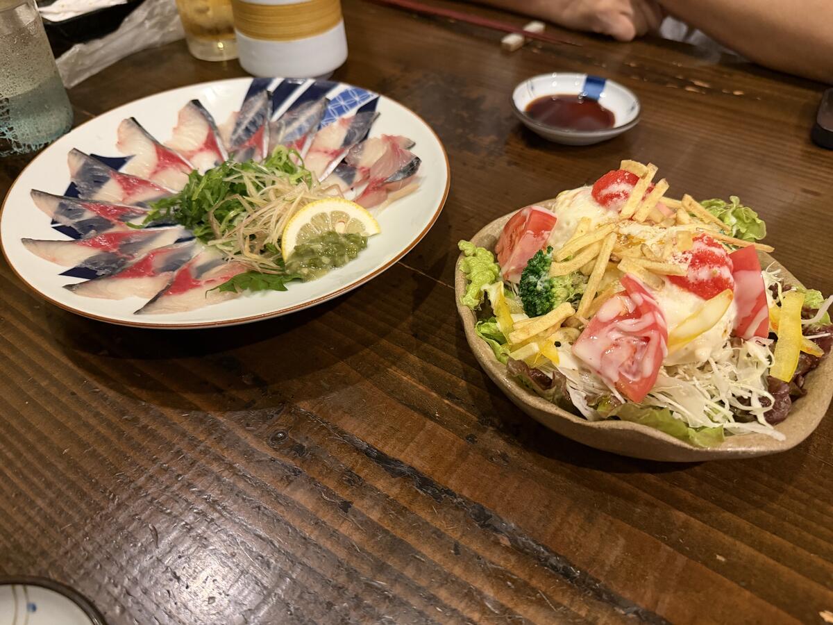 博多 鯖鉄 五島鯖鉄引きと明太子ポテトサラダ
