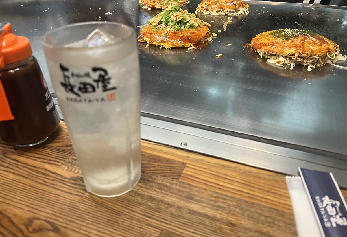 お好み焼き 長田屋 レモンサワーと鉄板のお好み焼き