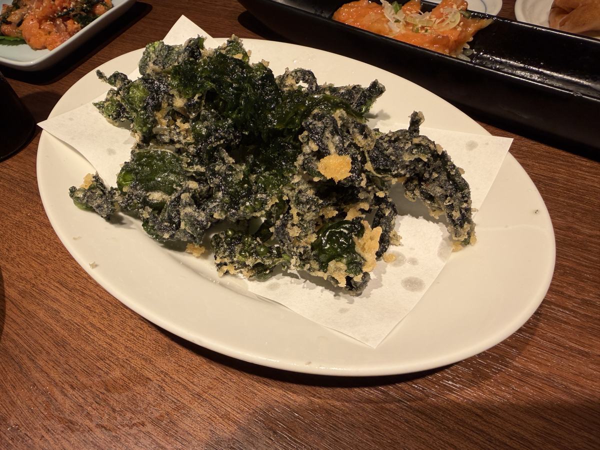 立川すしわさび 三陸から来た磯野ワカメ わかめの天ぷら